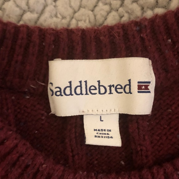 Saddlebred Men's Burgundy Crewneck Sweater - Picture 2 of 6